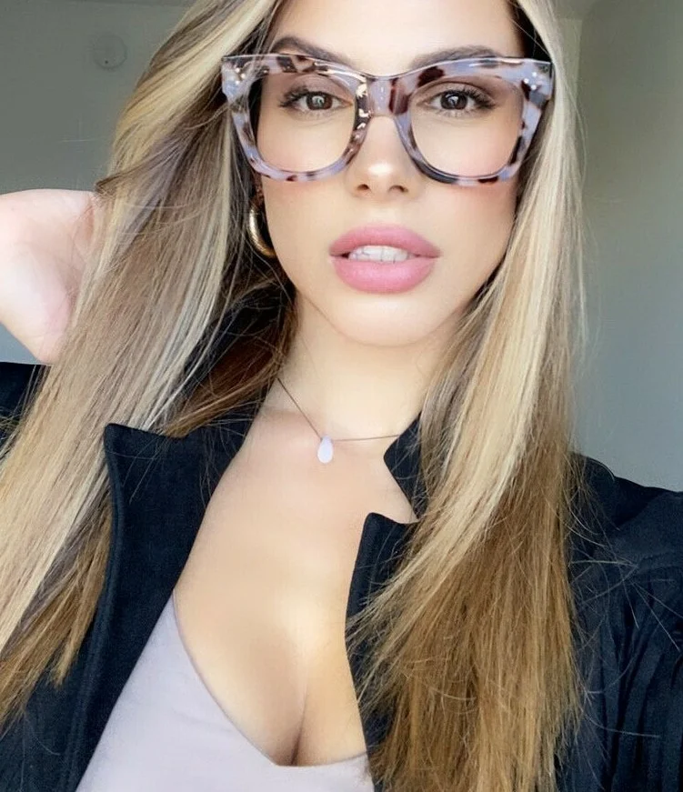 Big WAY FULL KATIE Women Eyeglasses Clear Lens Shadz SQUARE NERD