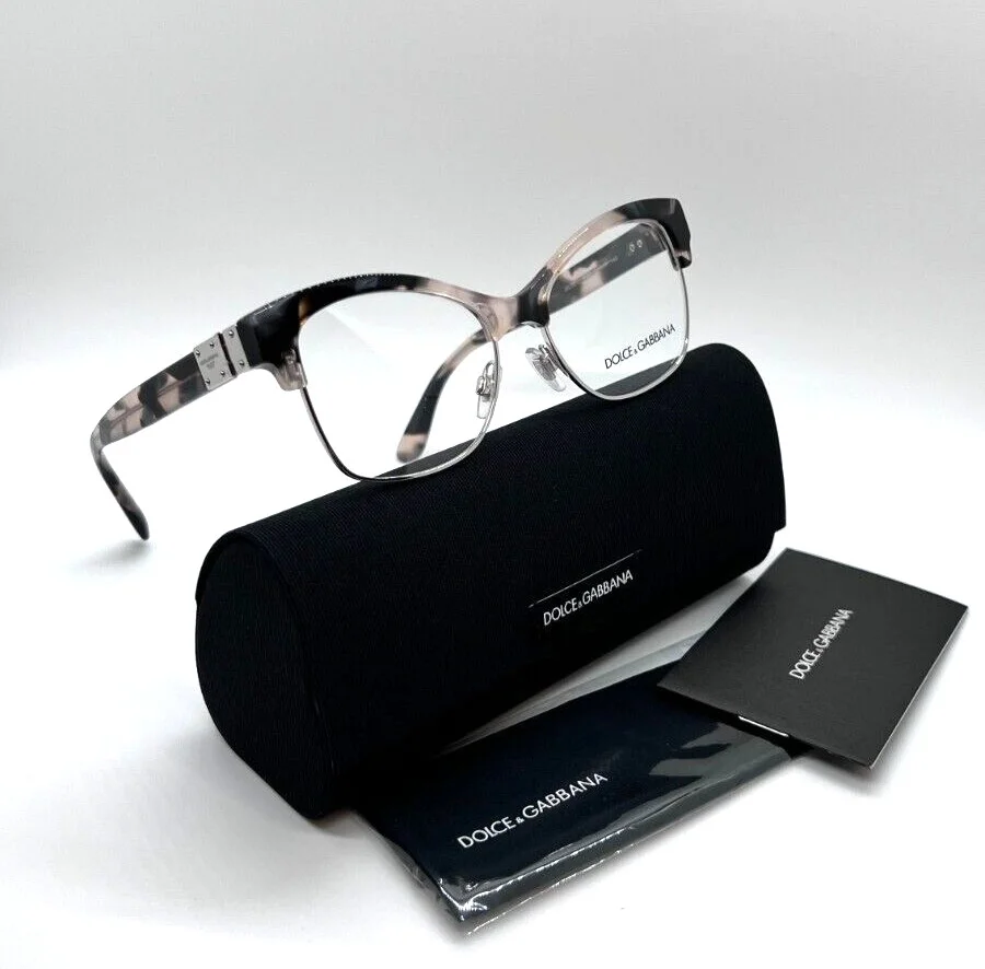 Chanel 1506-T 501 Eyeglasses Glasses Polished Black / Gunmetal Silver 52-17-140 2