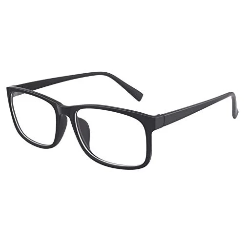 GQUEEN Fake Clear Glasses Non Prescription Glasses Eyeglasses Rectangular Frame Matte Black, 201512 1