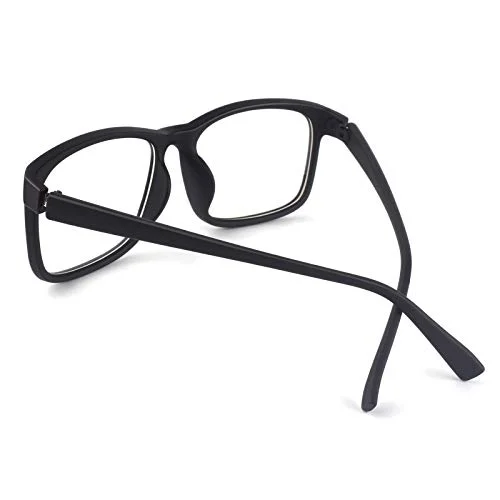 GQUEEN Fake Clear Glasses Non Prescription Glasses Eyeglasses Rectangular Frame Matte Black, 201512 4