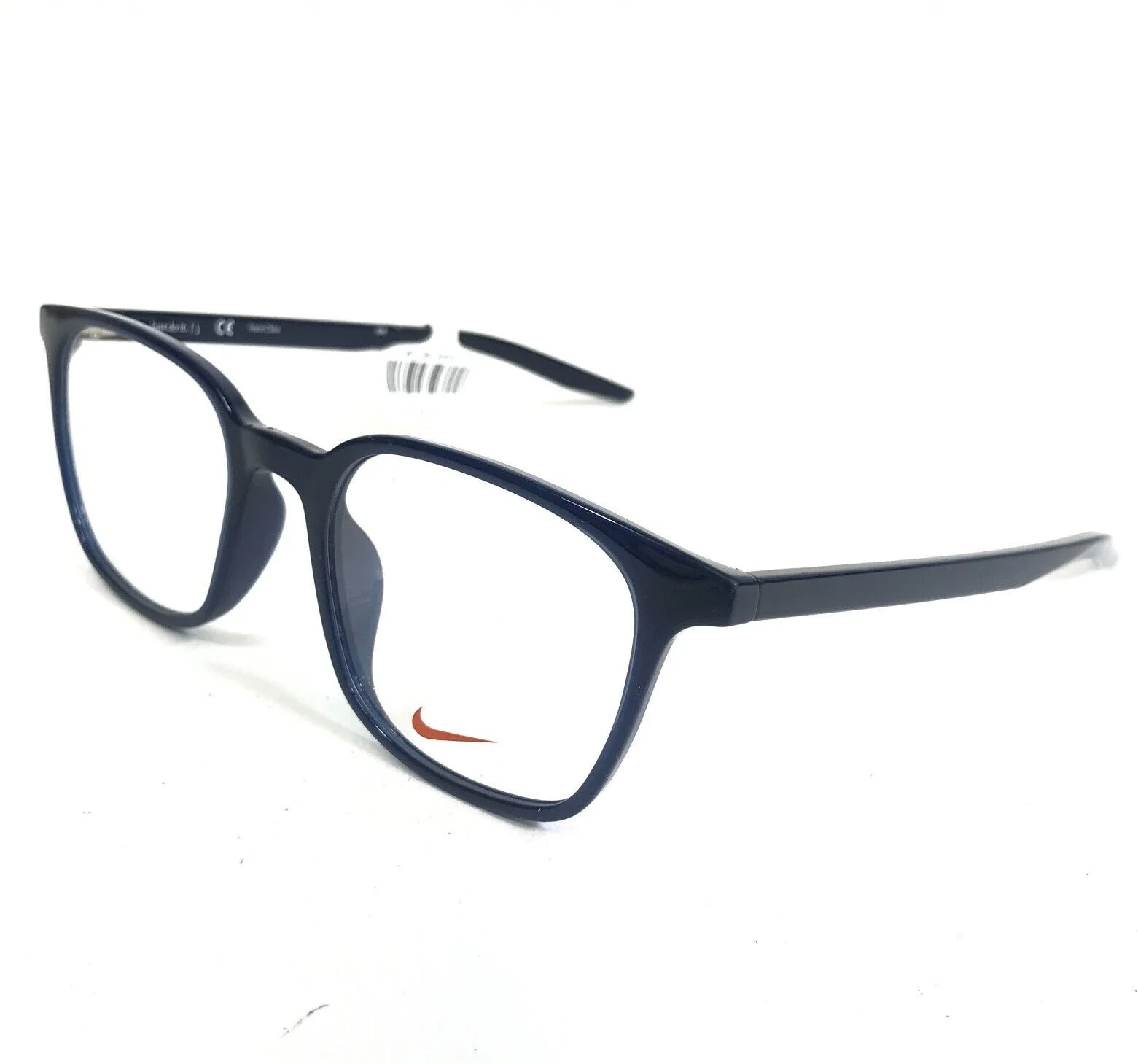 Nike Eyeglasses Frames 7124 420 Blue Square Full Rim White Swoosh Logo 50-19-145