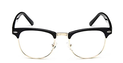 Shiratori New Vintage Fashion Half Frame Semi-Rimless Clear Lens Glasses Gold 2