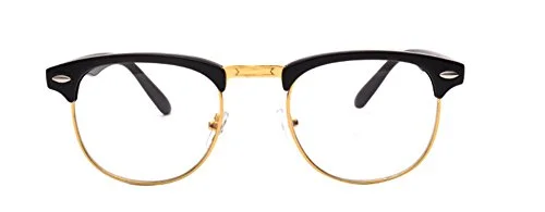 Shiratori New Vintage Fashion Half Frame Semi-Rimless Clear Lens Glasses Gold 4